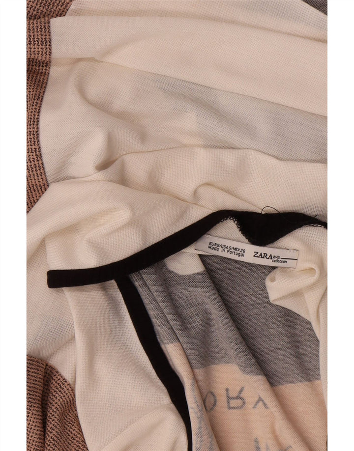 Zara ženski top s 3/4 rukavima 3/4 rukava UK 10 malih bijelih velikih dimenzija