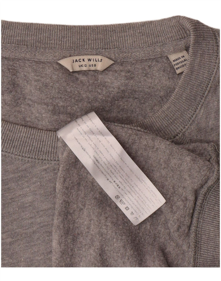 JACK WILLS Ženska majica s kratkim rukavima UK 12 Srednje sivi pamuk