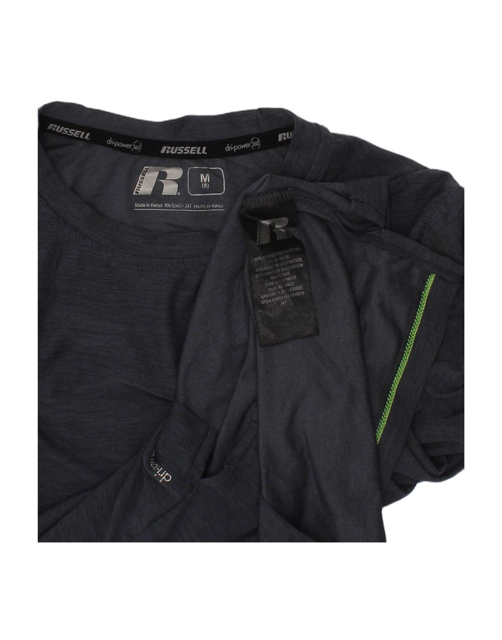 RUSSELL ATHLETIC Boys Dri-Power Top Long Sleeve 7-8 Years Medium Grey
