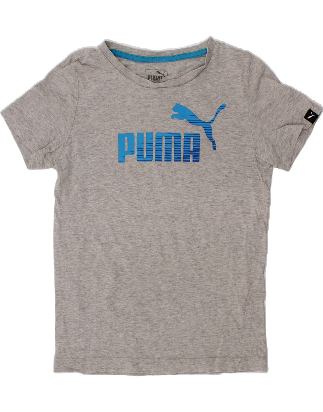 PUMA Boys Graphic T-Shirt Top 9-10 Years Grey Vintage Puma and Second-Hand Puma from Messina Hembry 
