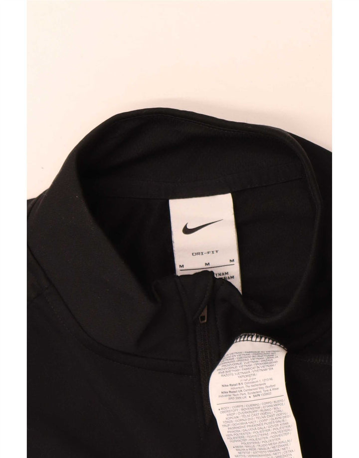 Nike Dri Fit majica s izrezom i srednjim gornjim dijelom trenirke od crnog poliestera