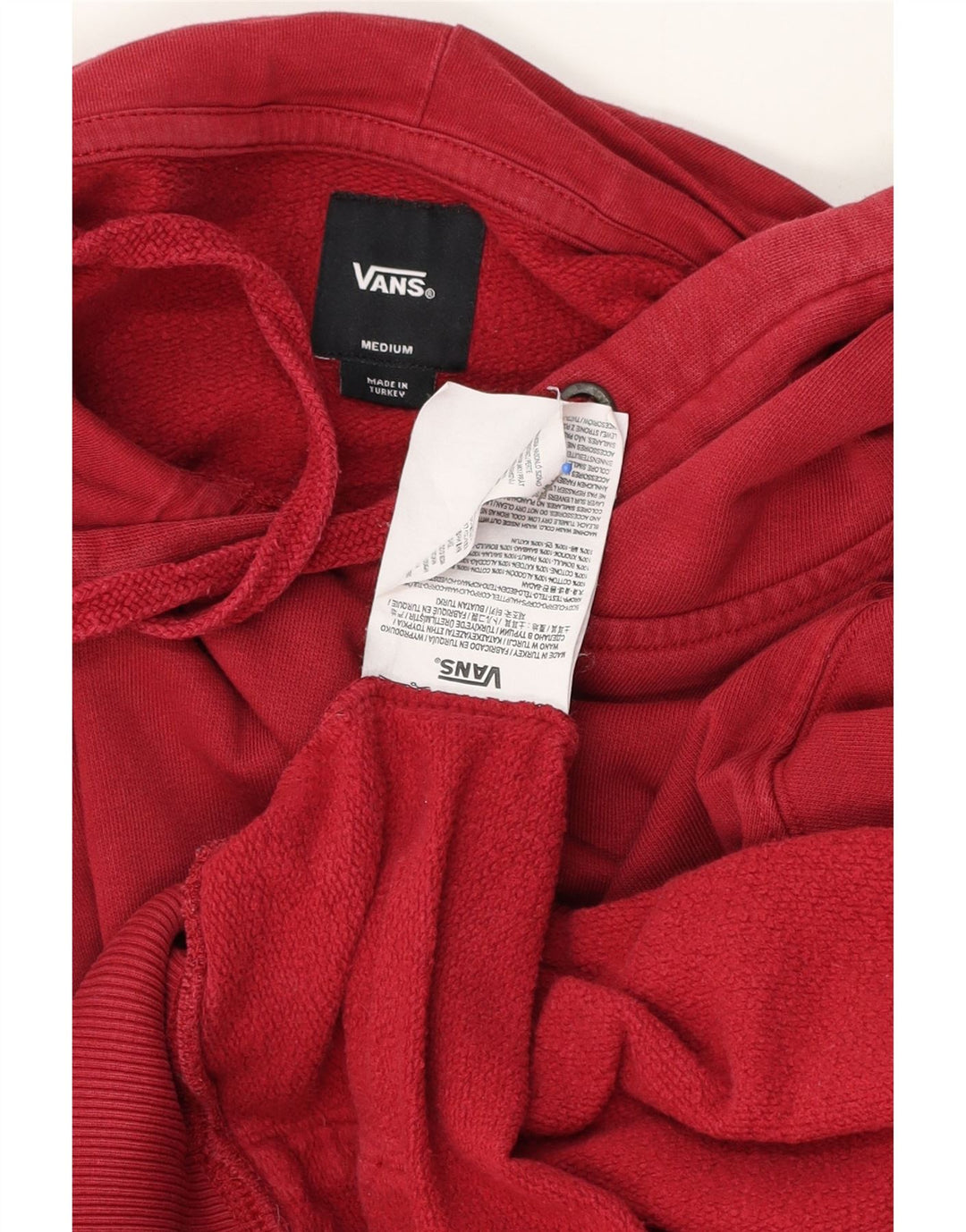Vans muška majica s kapuljačom srednje veličine, crveni pamuk