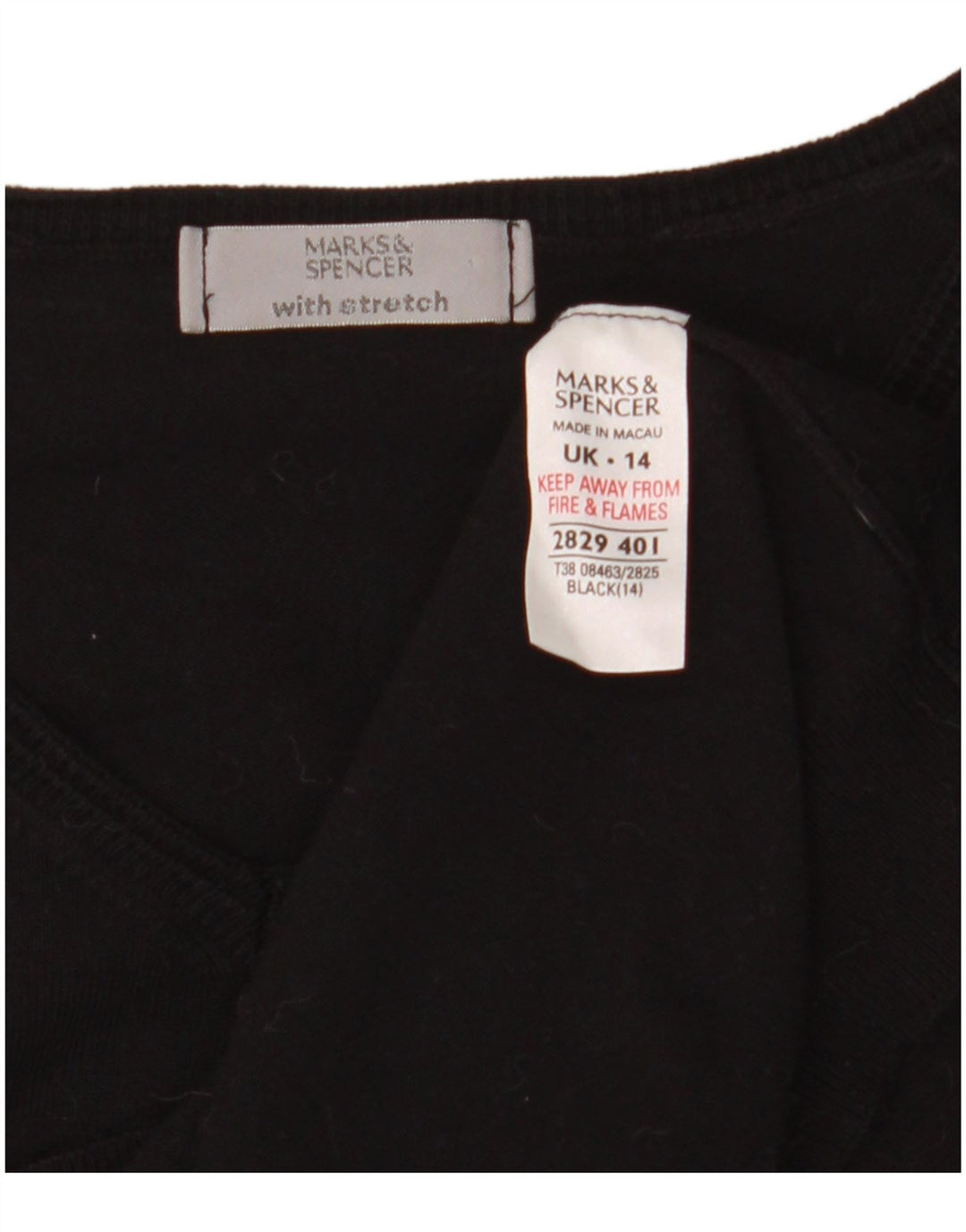 Marks & Spencer ženski kratki džemper s V-izrezom UK 14 srednje crna