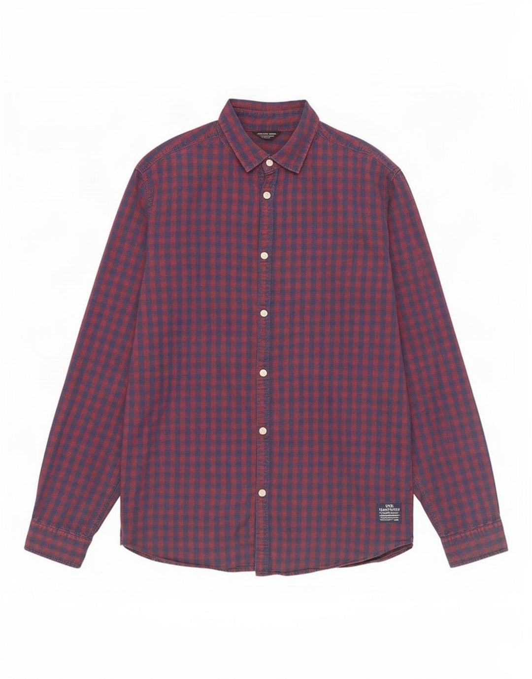 Jack & Jones muška košulja srednje crvene boje od gingham pamuka