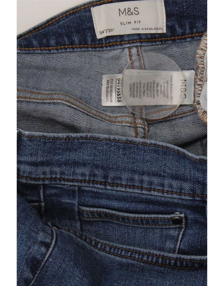 Marks & Spencer muške uske traperice W34 L31 plavi pamuk