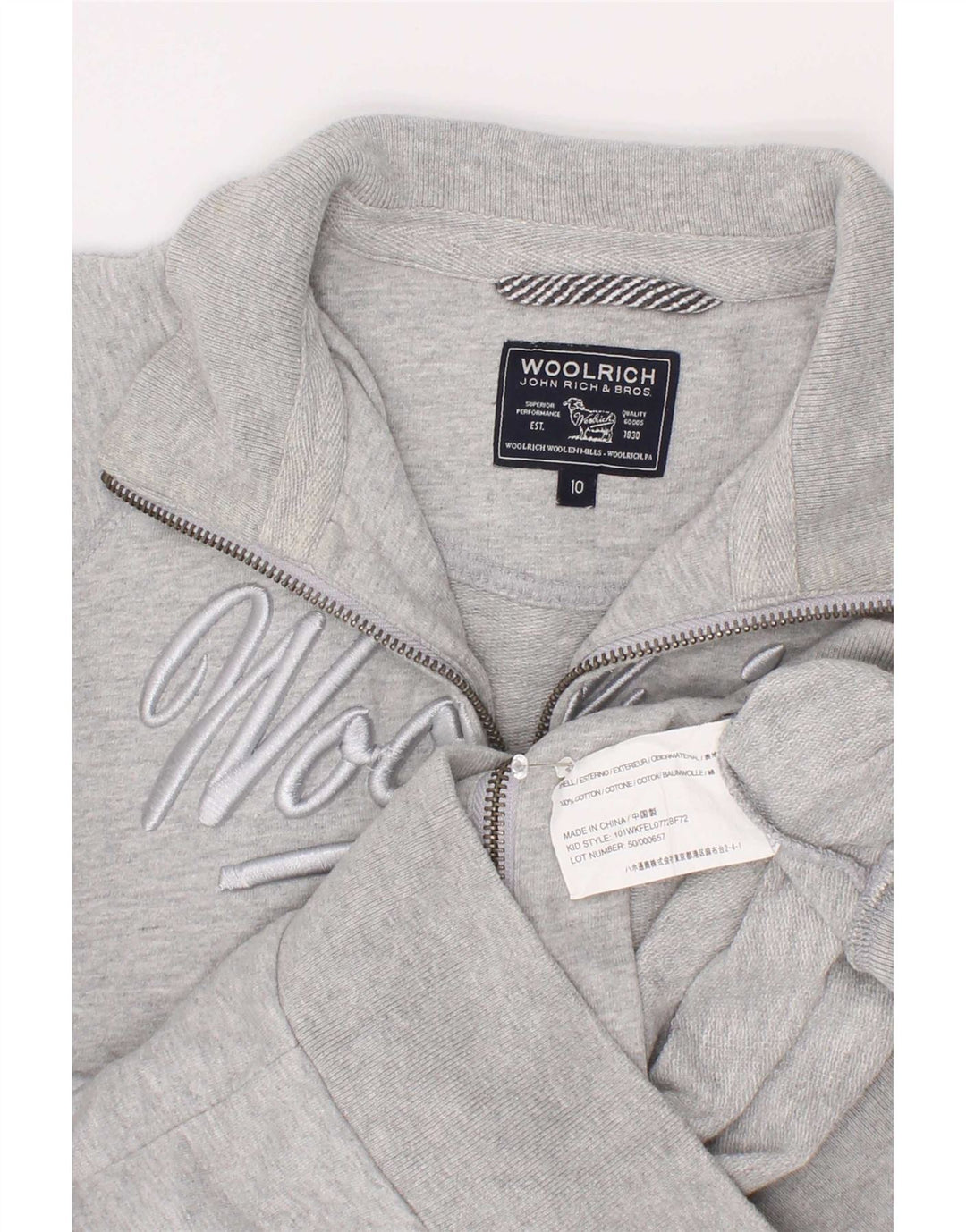 Woolrich Boys Graphic Trenirka Gornja jakna 9-10 godina sivi flekasti pamuk