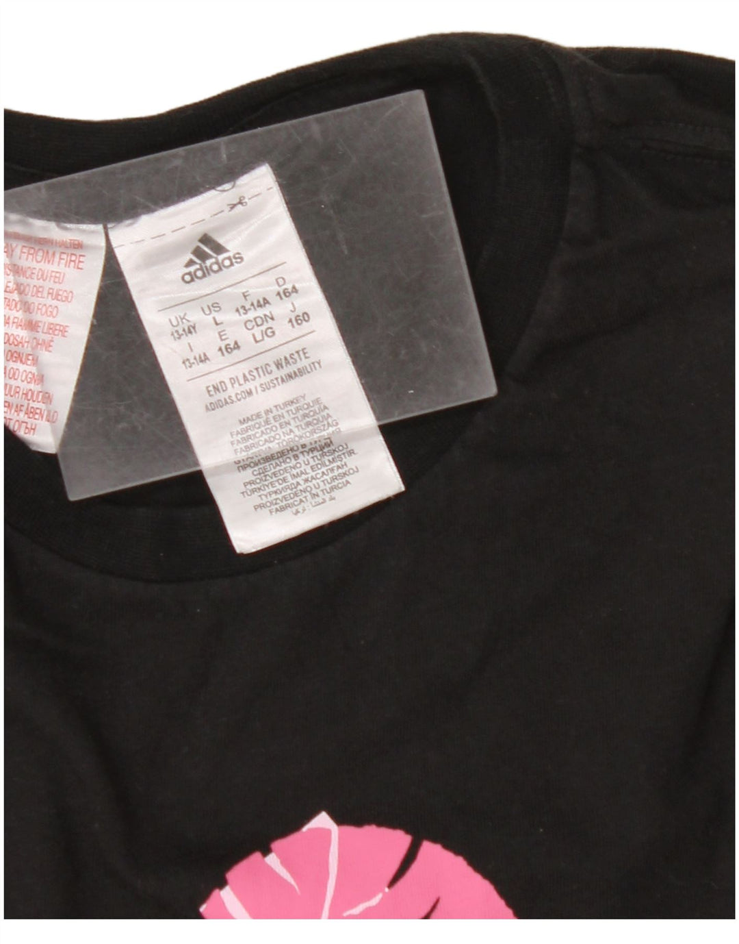 ADIDAS Majica kratkih rukava za djevojčice, 13-14 godina, crni pamuk