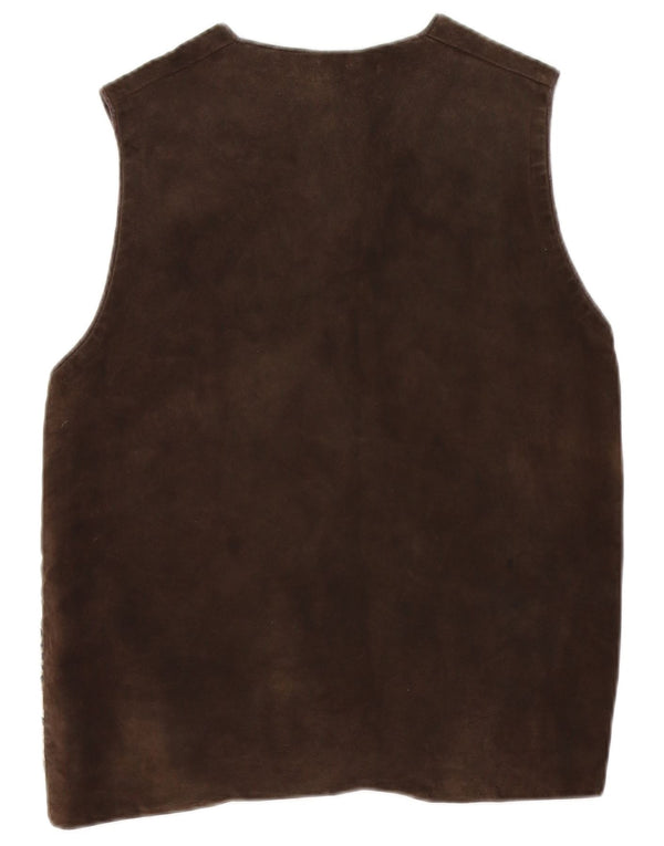 Vintage muški kardigan pulover bez rukava na male smeđe pruge