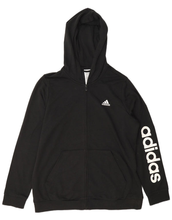 Adidas muška majica s kapuljačom s patentnim zatvaračem, veliki crni pamuk