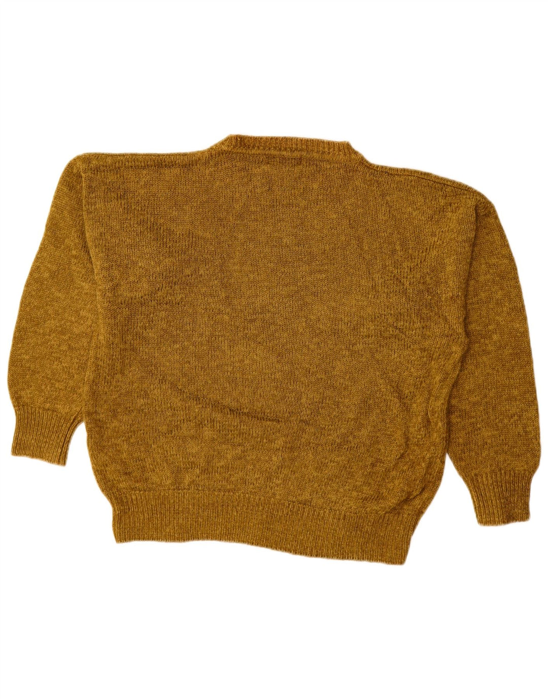 VINTAGE ženski džemper s okruglim izrezom UK 14 Srednji kaki Argyle/Diamond