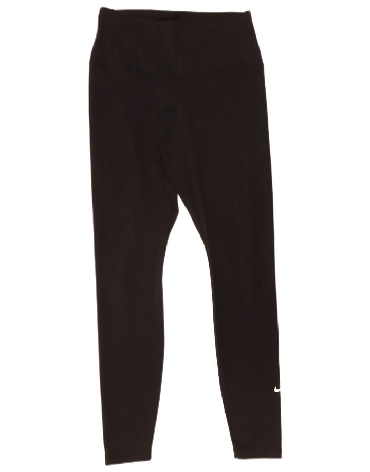Nike Ženske Dri Fit Leggings UK 12 Srednje crni poliester