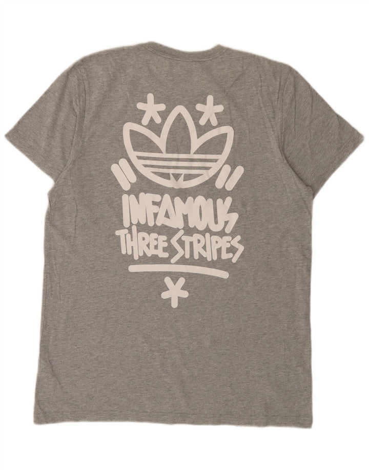 Adidas muška majica kratkih rukava s tri pruge, veliki sivi flekasti pamuk