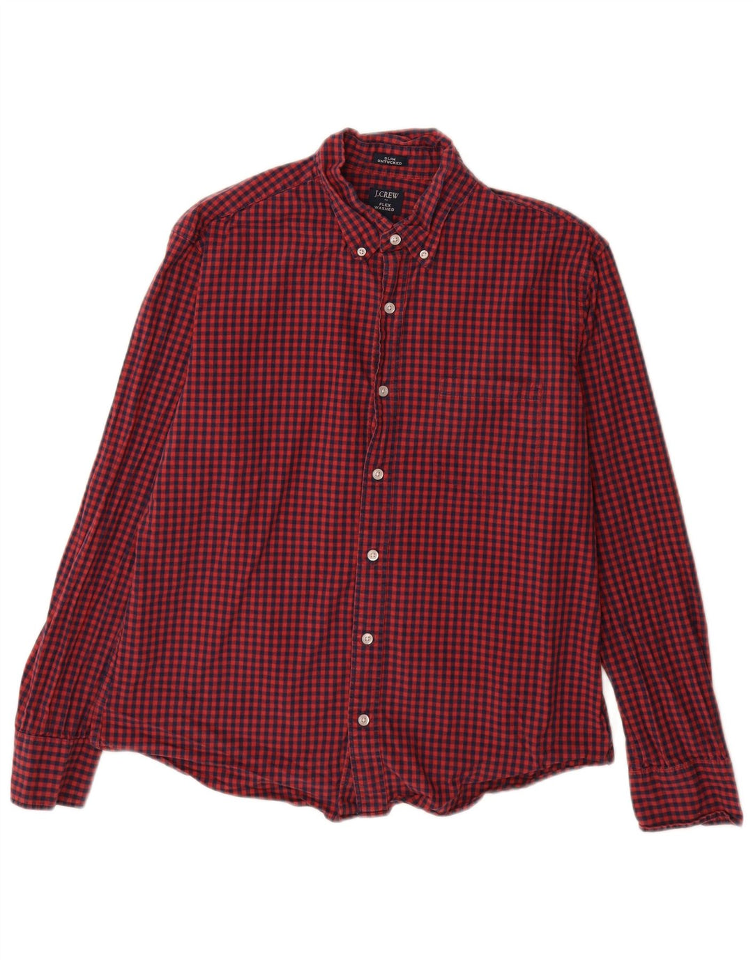 J. Crew muška tanka košulja velika crvena gingham pamuk