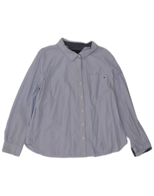 TOMMY HILFIGER Ženska košulja UK 18 XL pamuk s plavim prugama
