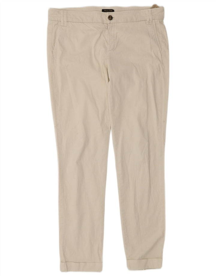 Ženske chino hlače Massimo Dutti EU 40 srednje W30 L29 sivobijele