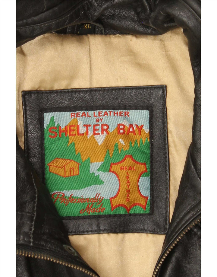 Shelter Bay muški kožni kaput UK 42 XL crni