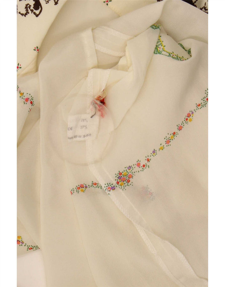 Vintage ženska prozirna košulja bluza IT 44 srednje bijele cvjetne boje
