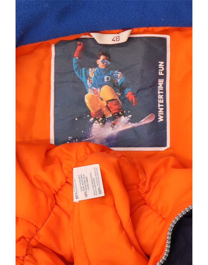Vintage muški skijaški kombinezon IT 48 Medium tamnoplavi poliamid u blokovima boja