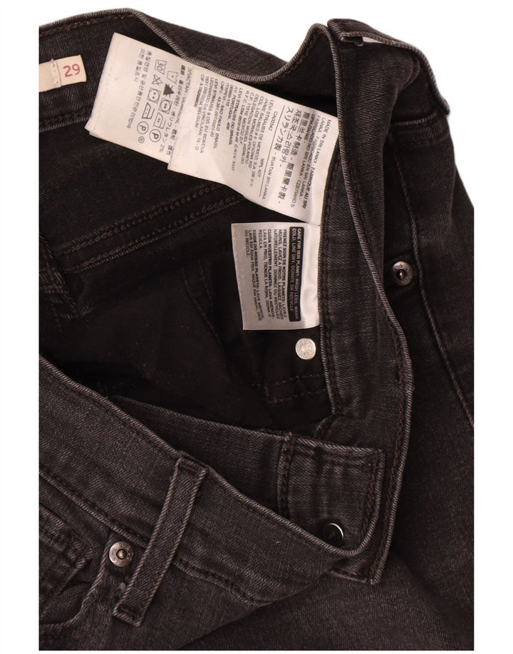 Levi's ženske Mile visoke uske traperice W29 L26 crni pamuk