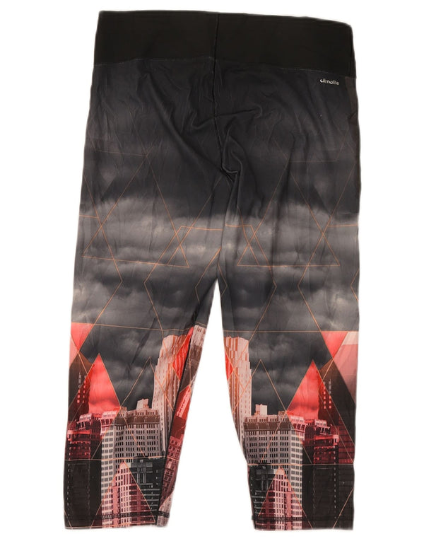 Adidas ženske Climalite Graphic tajice UK 12/14 srednje crne geometrijske