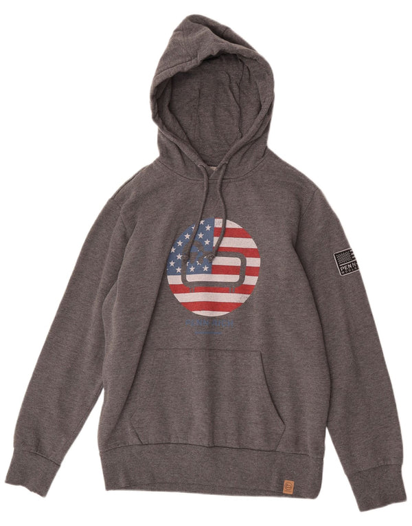 Woolrich Ženska majica s kapuljačom Penn-Rich Graphic Veliki sivi pamuk