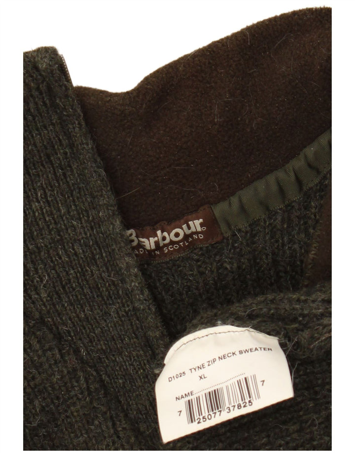 Barbour muški pulover s izrezom s patentnim zatvaračem XL kaki nova vuna