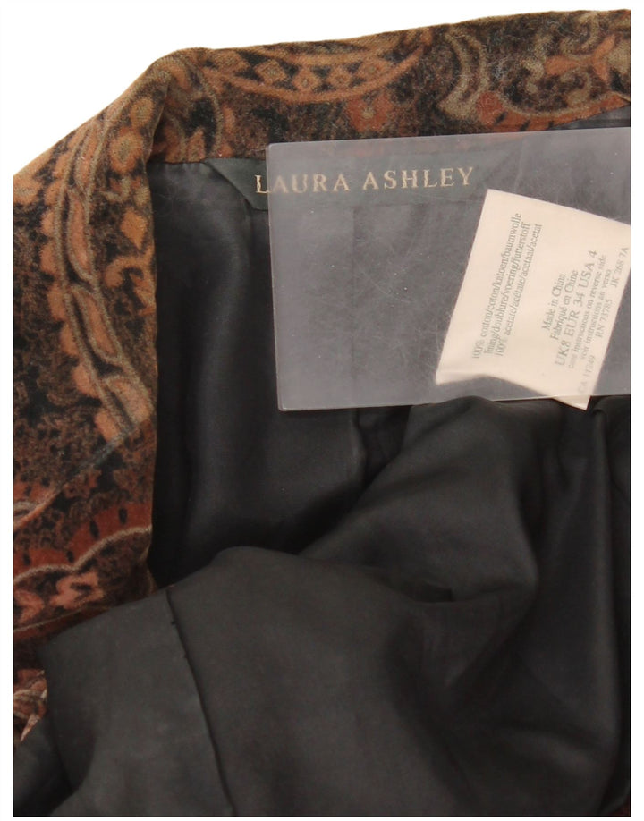 Laura Ashley, ženski baršunasti sako sa 2 gumba, UK 8, mali smeđi paisley