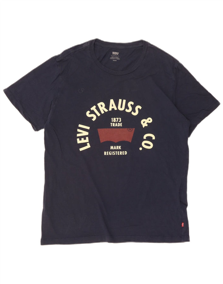 Levi's muška majica kratkih rukava s grafičkim motivima, srednje tamnoplavi pamuk