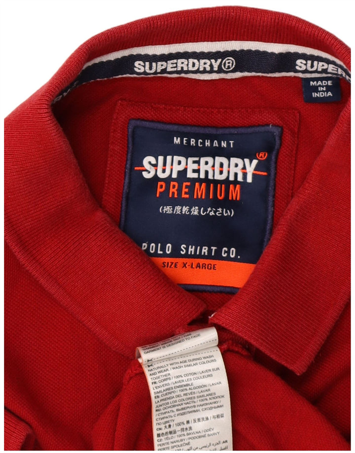 Superdry muška grafička polo majica XL, crveni pamuk