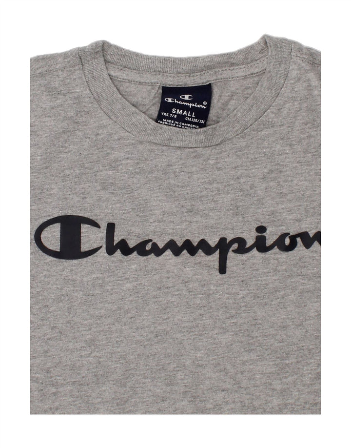 CHAMPION Boys Graphic T-Shirt Top 7-8 Years Small Grey Vintage Champion and Second-Hand Champion from Messina Hembry 