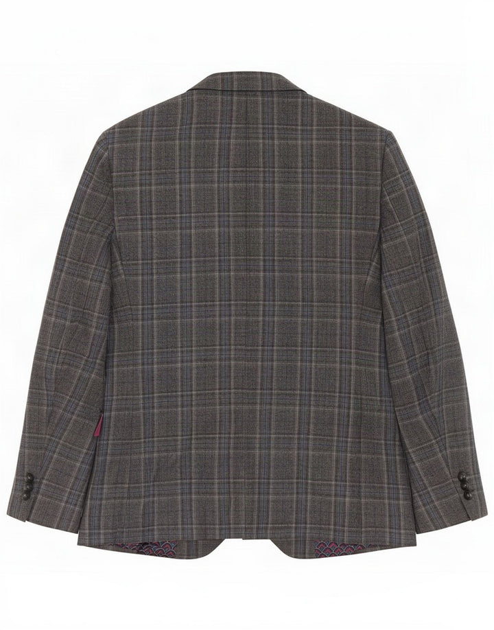 Ted Baker Mens 2 Button Blazer Jacket UK 38 Medium Gray Check Wool
