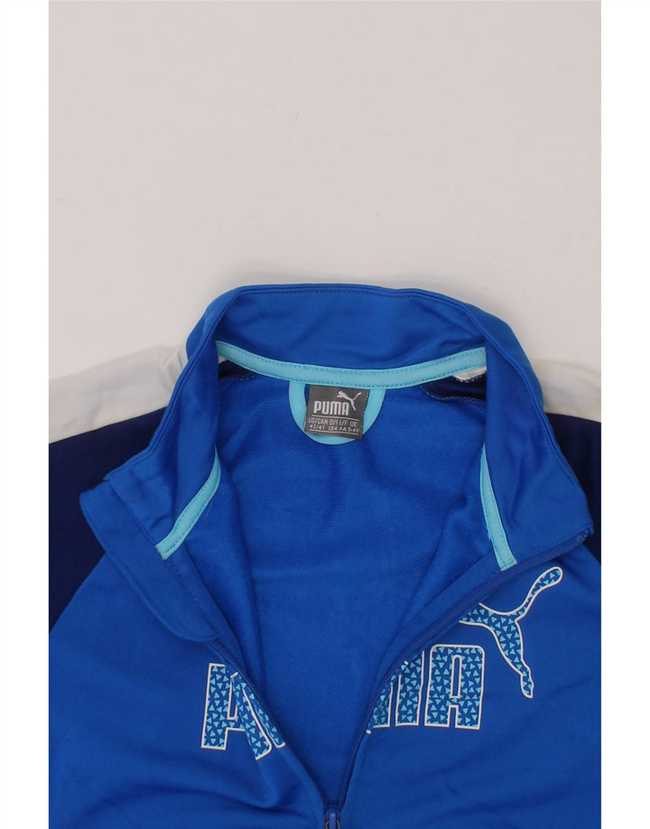 PUMA Boys Graphic Tracksuit Top Jacket 3-4 Years Blue Colourblock Vintage Puma and Second-Hand Puma from Messina Hembry 