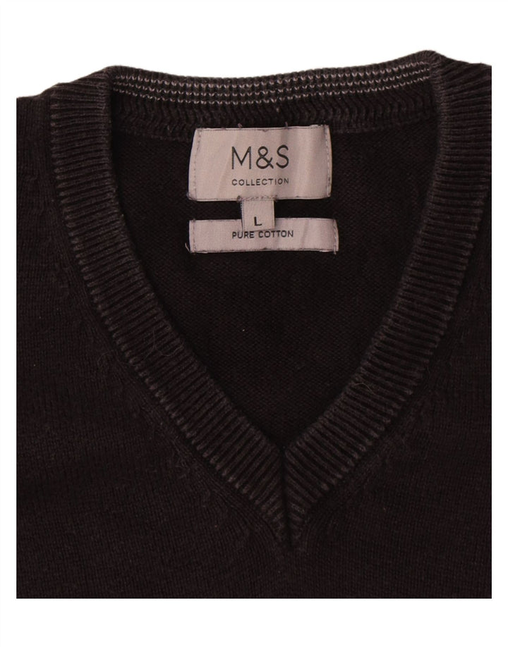 Marks & Spencer muški pulover s V-izrezom, veliki crni pamuk