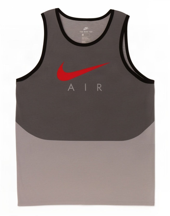 Nike muški gornji dio atletskog kroja grafičkog prsluka srednje sive boje od poliestera
