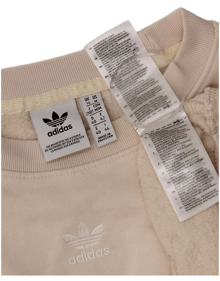 Adidas ženska majica prekomjerne veličine UK 14 srednje bež pamuk