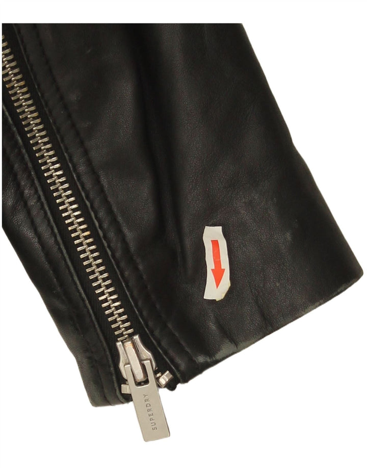 Superdry muška kožna biciklistička jakna UK 42 XL crna