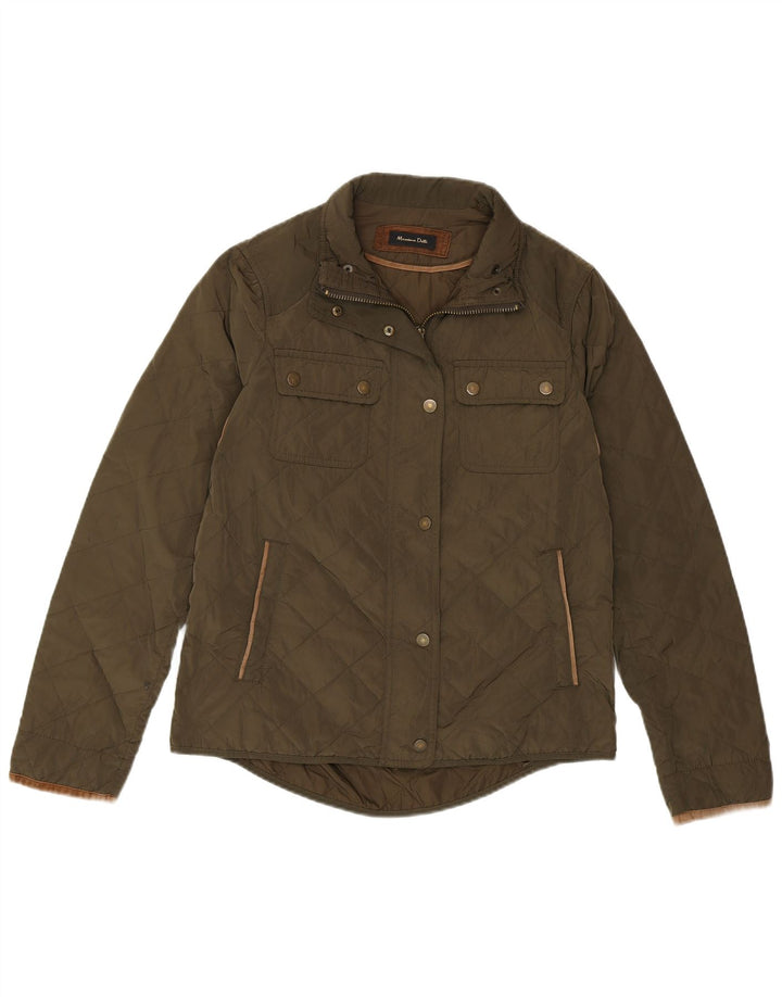 Ženska prošivena jakna Massimo Dutti EU 38 srednje zelene najlonske boje