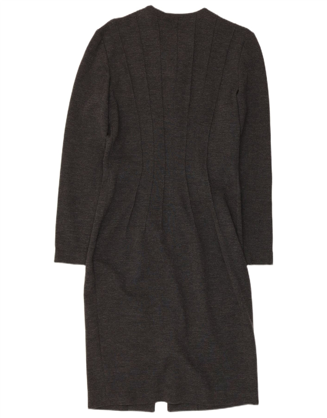 GAI MATTIOLO Womens Long Sleeve Bodycon Dress UK 16 Large Grey Virgin Wool