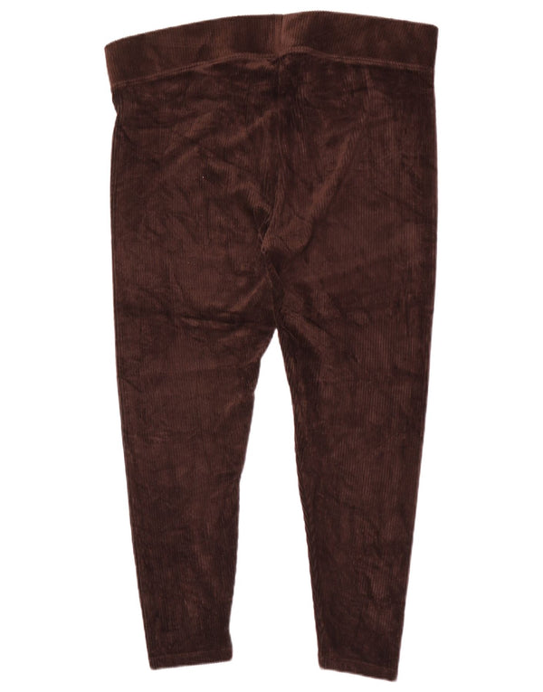 Marks & Spencer Womens Crop Corduroy Leggings UK 18 XL Brown Cotton