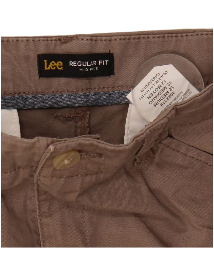LEE Ženske kratke chino hlače srednjeg rasta US 12 Large W32 smeđi pamuk