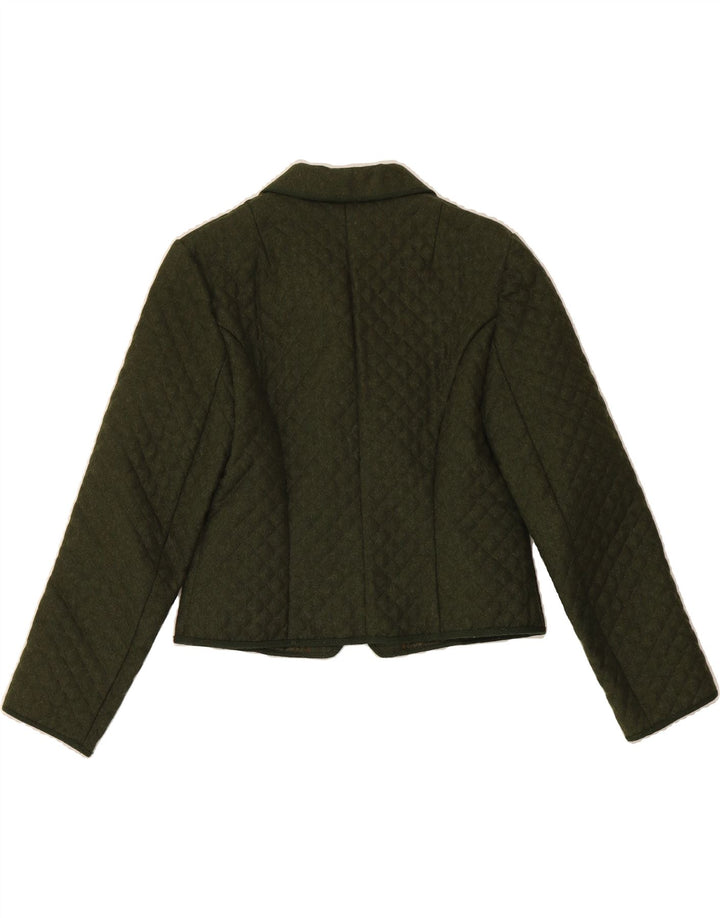 HELLER-SPORT Womens Quilted Blazer Jacket EU 40 Medium Green Wool Vintage Heller-Sport and Second-Hand Heller-Sport from Messina Hembry 