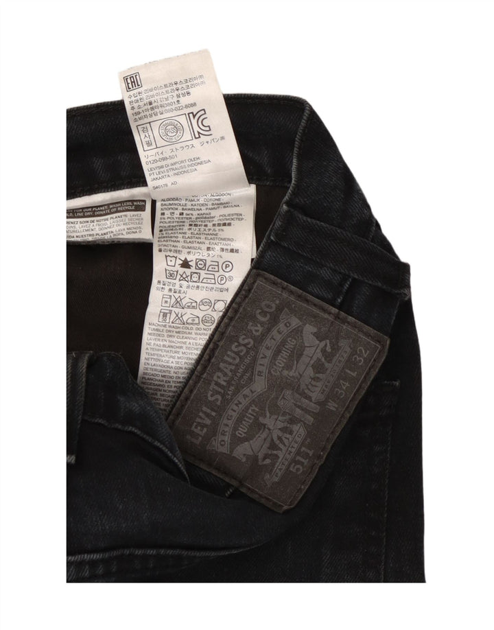 Levi's muške 511 uske traperice W34 L32 crni pamuk