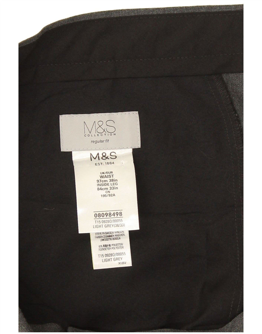 Marks & Spencer muške hlače standardnog kroja W38 L28 sivi poliester