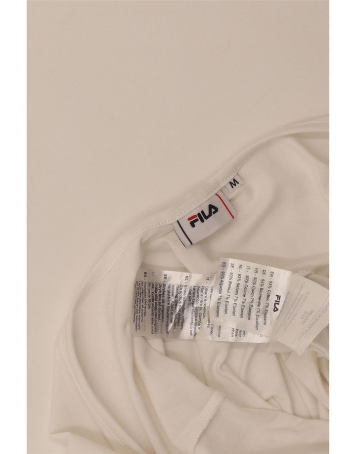 Fila Ženski bodi dugih rukava s grafičkim motivima UK 12 srednje bijele boje, pamuk