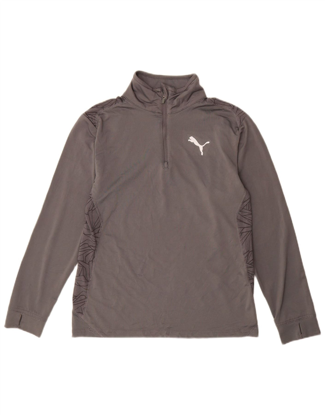 PUMA Boys Zip Neck Pulover Trenirka Top 11-12 Year Large Grey