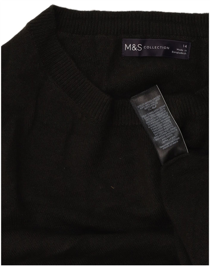 Marks & Spencer ženski džemper s okruglim izrezom UK 14 Srednje crni akril