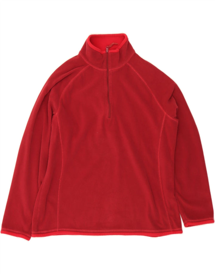 MOUNTAIN WAREHOUSE Womens Zip Neck Fleece Jumper UK 16 Large Red Polyester Vintage Mountain Warehouse and Second-Hand Mountain Warehouse from Messina Hembry 