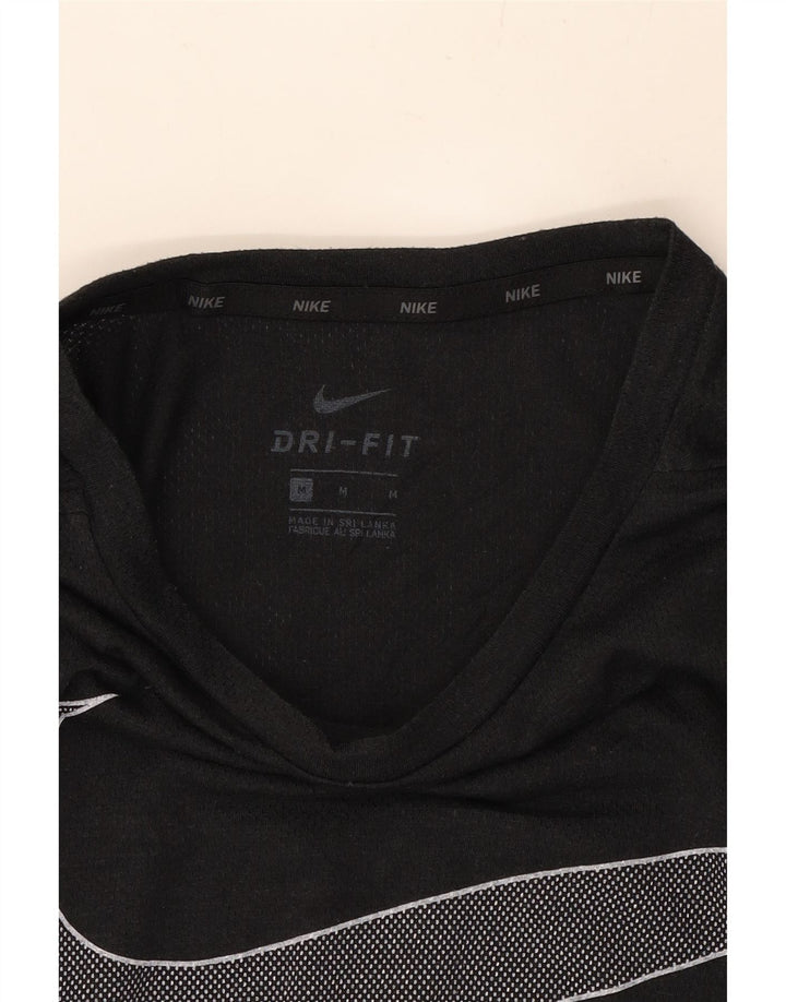NIKE Mens Graphic T-Shirt Top Medium Black Polyester Vintage Nike and Second-Hand Nike from Messina Hembry 