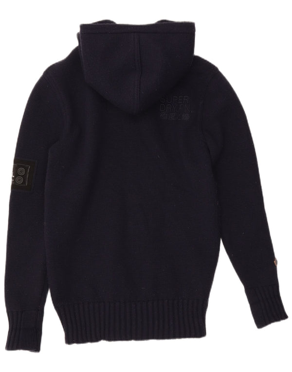 Mali tamnoplavi muški džemper s kapuljačom i dugmadima Superdry
