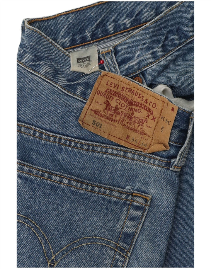 LEVI'S muške 501 Capri traperice W34 L19 plavi pamuk